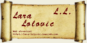 Lara Lolović vizit kartica